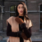 Brooke (brown) – Suede mittens with luxurious sheep fur lining