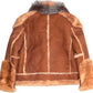 Brown Pilot Men's Leather Jacket with Fur
