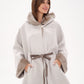 Genuine Mink Fur Double Face Wool Hooded Poncho