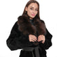 Modena Genuine Astrakhan Polar Fox Trim Coat