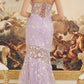 Nox Anabel C1195 Floor Length Fitted Sleeveless Floral Applique Gown