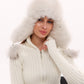 Genuine Arctic Fox Fur Genuine Leather Hat