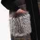 Alaska Outerwear Company Saga Furs silver fox wool cashmere coat close-up