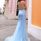 Nox Anabel C1416 Long Sequin Embroidery V-Neck Open Back Mermaid Gown