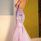 Nox Anabel C1416 Long Sequin Embroidery V-Neck Open Back Mermaid Gown