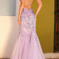 Nox Anabel C1416 Long Sequin Embroidery V-Neck Open Back Mermaid Gown