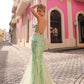 Nox Anabel C1416 Long Sequin Embroidery V-Neck Open Back Mermaid Gown