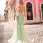 Nox Anabel C1416 Long Sequin Embroidery V-Neck Open Back Mermaid Gown