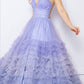 Nox Anabel C1420 Long Ombre Tiered Ruffled Skirt A-Line Slit Gown