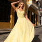 Nox Anabel C1462 Long A-Line Flowy Chiffon Embroidered Lace Dress