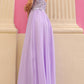 Nox Anabel C1462 Long A-Line Flowy Chiffon Embroidered Lace Dress
