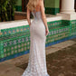 Nox Anabel C1603 Stunning Fitted Long Train Dress V-Neckline Fully Beaded