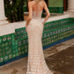 Nox Anabel C1603 Stunning Fitted Long Train Dress V-Neckline Fully Beaded