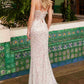 Nox Anabel C1609 Floral Beaded Sweetheart Neckline Gown
