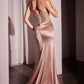 Ladivine C161 Strapless Crystal and Satin Fitted Dress