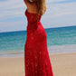Nox Anabel C1616 Beaded Tulle Lace-Up Dress with Slit