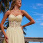Nox Anabel C1617 Strapless Applique Corset with Chiffon Skirt Dress