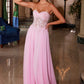 Nox Anabel C1617 Strapless Applique Corset with Chiffon Skirt Dress