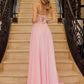 Nox Anabel C1617 Strapless Applique Corset with Chiffon Skirt Dress