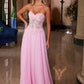 Nox Anabel C1617 Strapless Applique Corset with Chiffon Skirt Dress
