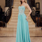 Nox Anabel C1617 Strapless Applique Corset with Chiffon Skirt Dress