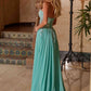 Nox Anabel C1617 Strapless Applique Corset with Chiffon Skirt Dress