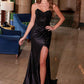 Nox Anabel C1630 Glitter Satin Sequin Lace Up Bodice Dress