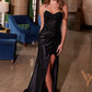 Nox Anabel C1630 Glitter Satin Sequin Lace Up Bodice Dress