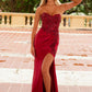 Nox Anabel C1630 Glitter Satin Sequin Lace Up Bodice Dress