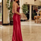 Nox Anabel C1630 Stretch Glitter Satin Fitted Strapless Prom Gown