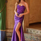 Nox Anabel C1630 Glitter Satin Sequin Lace Up Bodice Dress