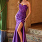 Nox Anabel C1630 Glitter Satin Sequin Lace Up Bodice Dress