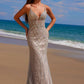 Nox Anabel C1632 Applique Tulle Gown Lace-Up Back Dress