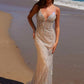 Nox Anabel C1632 Applique Tulle Gown Lace-Up Back Dress