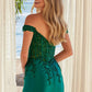 Nox Anabel C1647 Satin Sweetheart Off-Shoulder Sheer Boned Bodice Dress