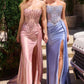 Ladivine C169 Strapless Corset Bodice Beaded Satin Gown