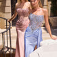 Ladivine C169 Strapless Corset Bodice Beaded Satin Gown