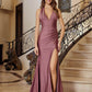 Nox Anabel C1723 Stretch Satin Halter Neckline Fitted Prom Gown