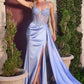 Ladivine C173 Long Fitted Halter Formal Gown Corset Bodice Leg Slit