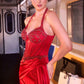 Ladivine C173 Long Fitted Halter Formal Gown Corset Bodice Leg Slit