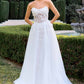 Ladivine C174W Sweetheart Neck 3D Floral Applique A-Line Strapless Gown