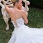 Ladivine C174W Sweetheart Neck 3D Floral Applique A-Line Strapless Gown