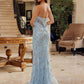 Nox Anabel C1826 Peaked Neckline Beaded Embellishments Fitted Prom Gown