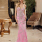 Nox Anabel C1826 Peaked Neckline Beaded Embellishments Fitted Prom Gown