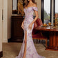 Nox Anabel C1829 Off Shoulder Silhouette Embroidered Bodice Prom Gown
