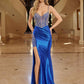 Nox Anabel C1832 Fitted Shimmer Jersey Spaghetti Strap Prom Gown