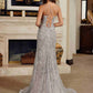 Nox Anabel C1834 Fitted Beaded Embellishments Peaked Neckline Prom Gown