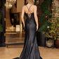Nox Anabel C1841 Glitter Dusted Satin Sequined Embellishment Prom Gown