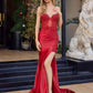 Nox Anabel C1841 Glitter Dusted Satin Sequined Embellishment Prom Gown