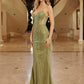 Nox Anabel C1844 Strapless Beaded Tulle Prom Gown Peaked Neckline